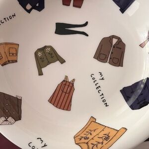 Fashion Illustration Ceramic Shallow Bowl Set of (2) by Atsuko Matano-Japan